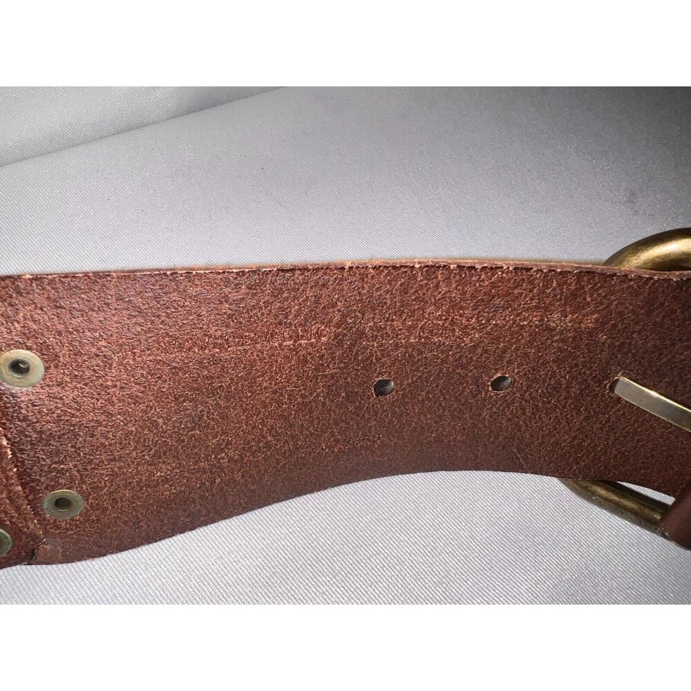 BANANA REPUBLIC Women's Size S Brown Genuine Leather Wide Panel Studded Belt - Picture 6 of 6